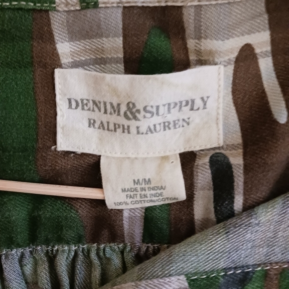 Denim & Supply Button Up Shirt Green Camo Plaid - Picture 6 of 10